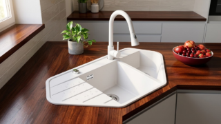 Chiuveta bucatarie granit copenhaga 900 corner alb 01 termek
