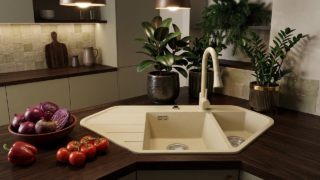 Chiuveta bucatarie granit copenhaga 900 corner bej 01 termek