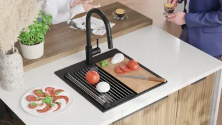 Chiuveta bucatarie granit oslo 50 cu accesoriu cadou grafit termek