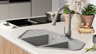 Chiuveta bucatarie granit copenhaga 900 corner gri termek