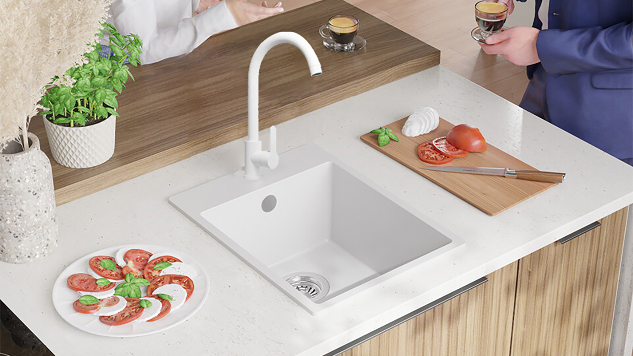 Chiuveta bucatarie granit Riga alb