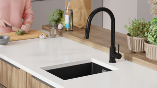 Chiuveta bucatarie granit london 40 negru metalizat termek