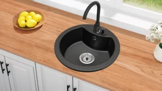 Chiuveta bucatarie granit Demetra cu baterie cadou grafit