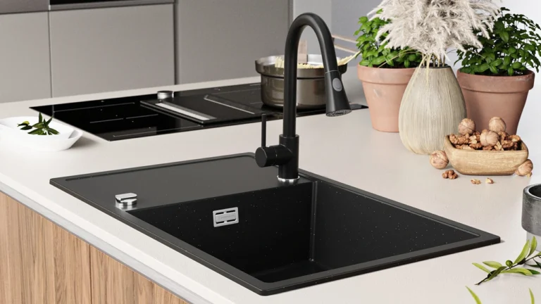 Chiuveta bucatarie granit Ibiza 780-60 negru metalizat